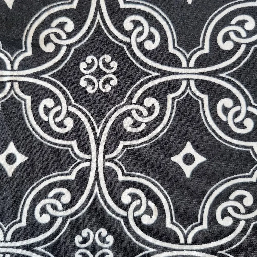 Women small Y2K Maurices blouse black white mandala pattern fitted bunched waist - Picture 4 of 5